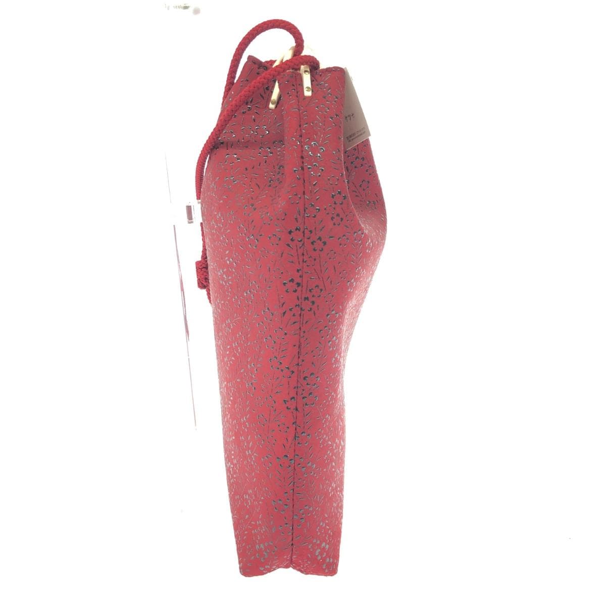 Inden-ya handbag / drawstring bag, unused item, deer leather, bordeaux/red, ladies 3