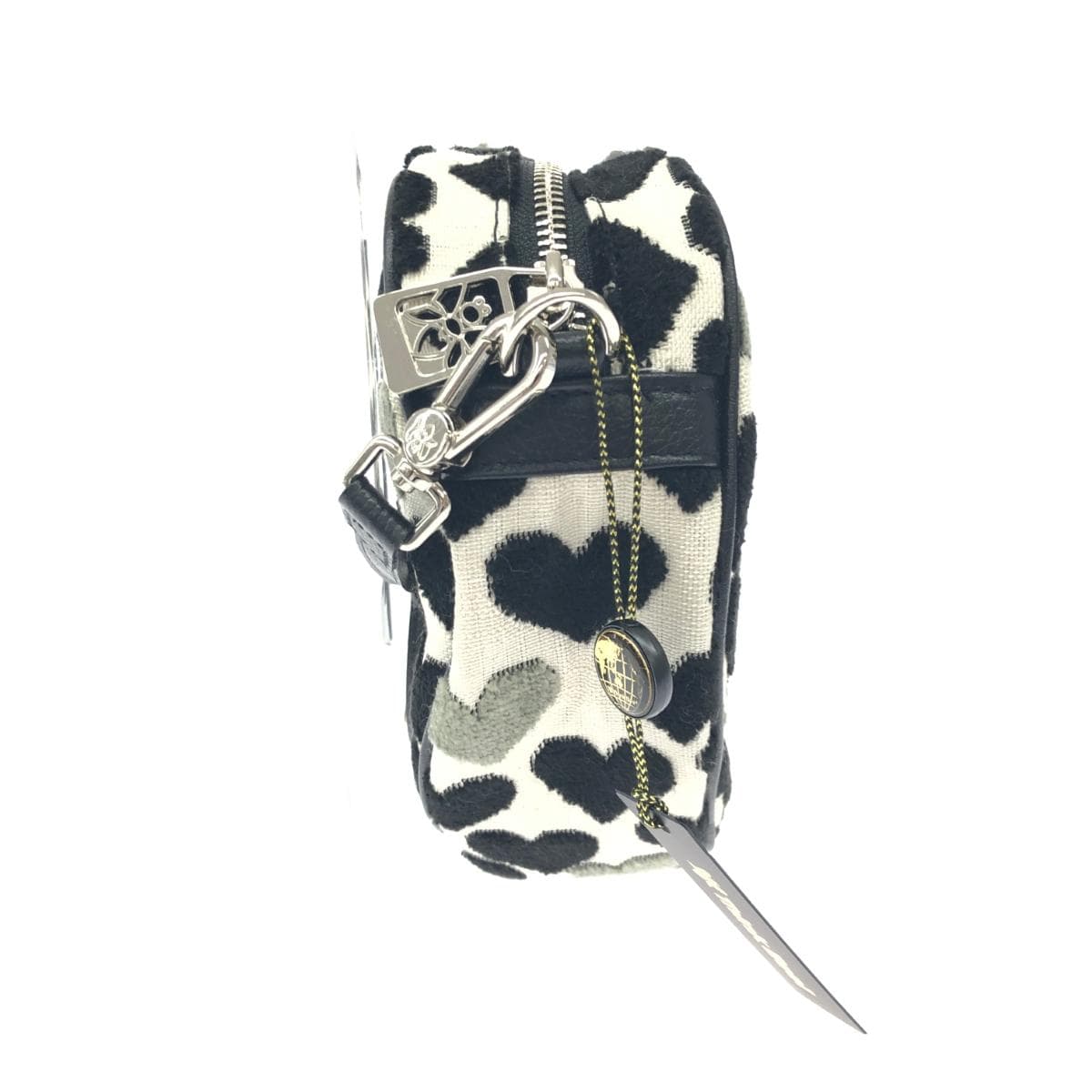 Think Bee shoulder bag / Punch de Heart unused item Heart / Gobelin weave A004326 Black / White / Gray Ladies 2