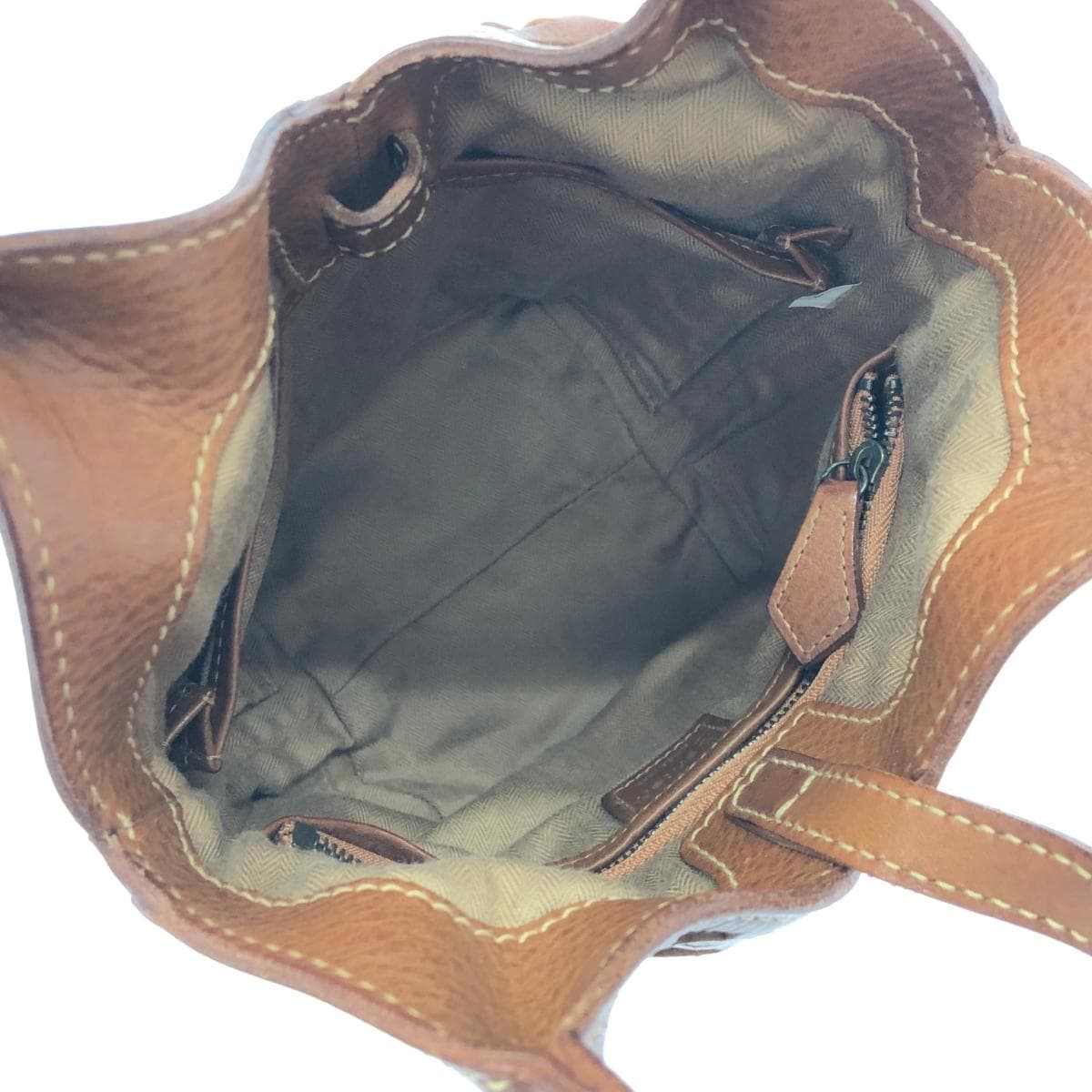 Genten Mini Handbag / Sustainable Cutwork Good Condition Leather Brown Women's 5