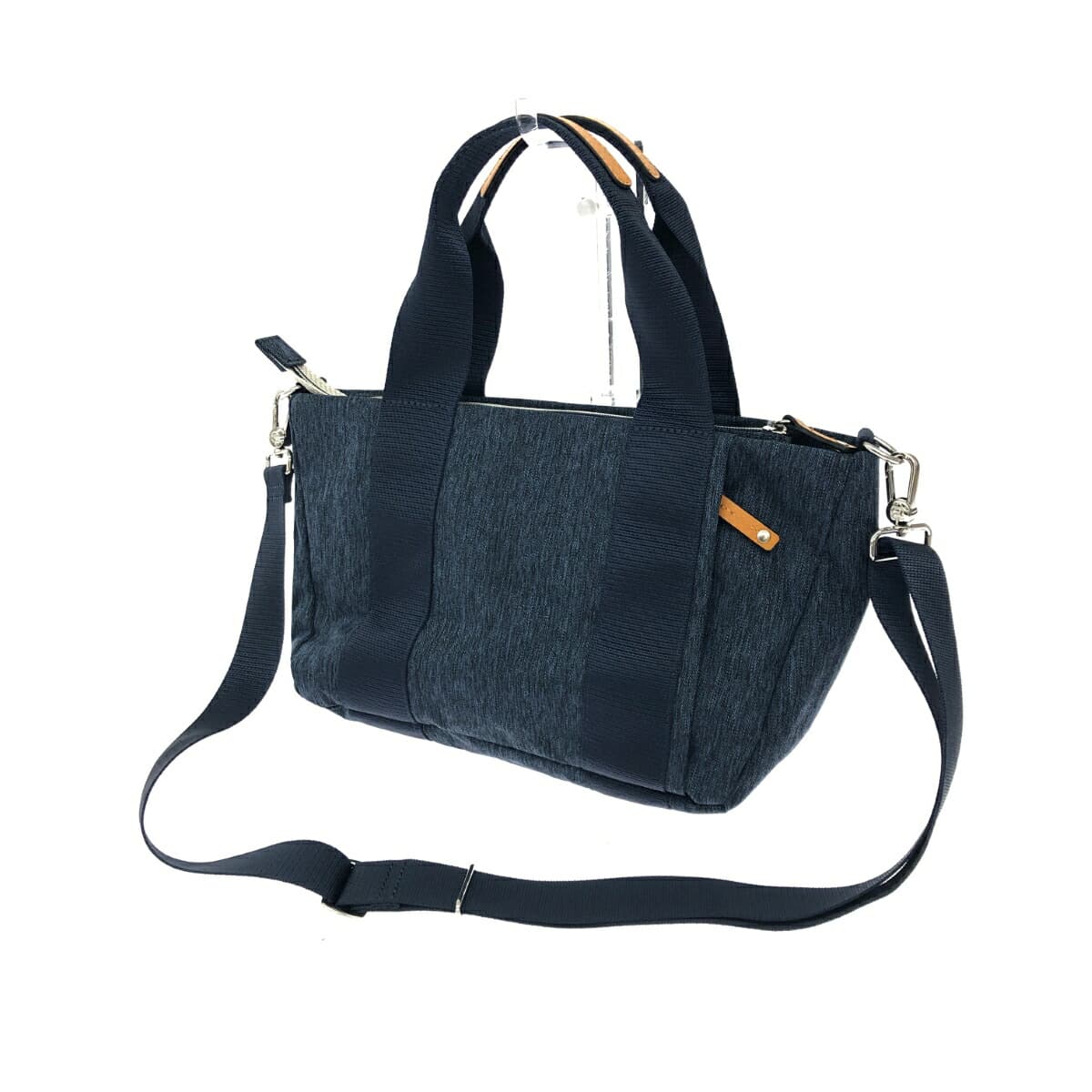 beside.u Versailles Versailles / 2WAY shoulder bag in excellent condition, denim pattern / nylon, navy, ladies 3