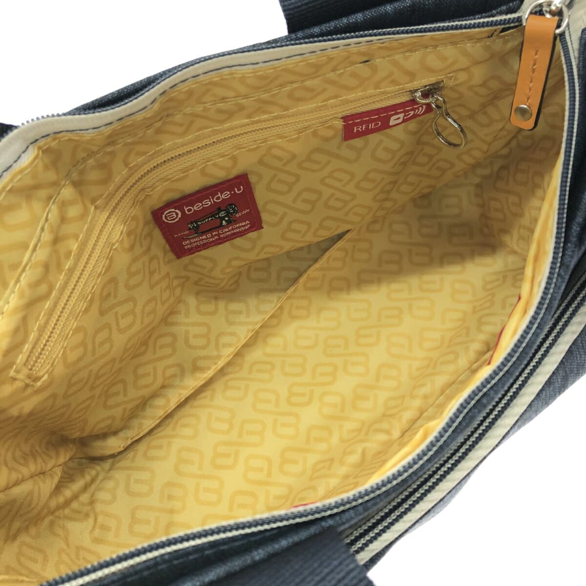 beside.u Versailles Versailles / 2WAY shoulder bag in excellent condition, denim pattern / nylon, navy, ladies 5