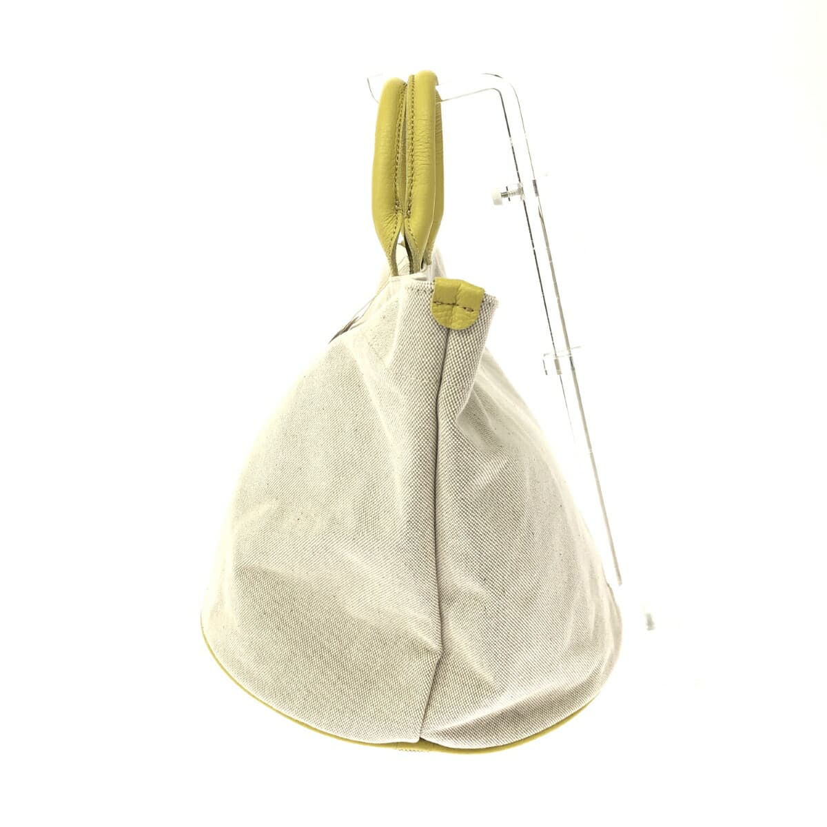 TOPKAPI handbag, like new, handle made of cowhide, yellow/beige, ladies' 2