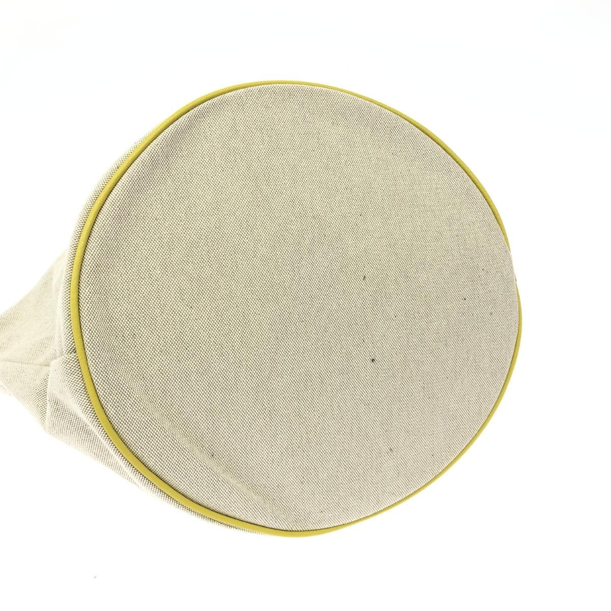 TOPKAPI handbag, like new, handle made of cowhide, yellow/beige, ladies' 4