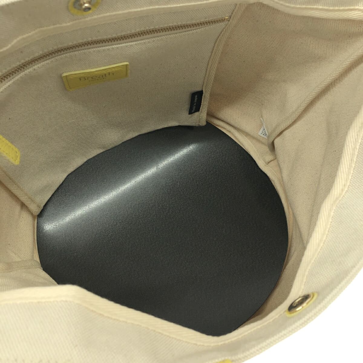 TOPKAPI handbag, like new, handle made of cowhide, yellow/beige, ladies' 6