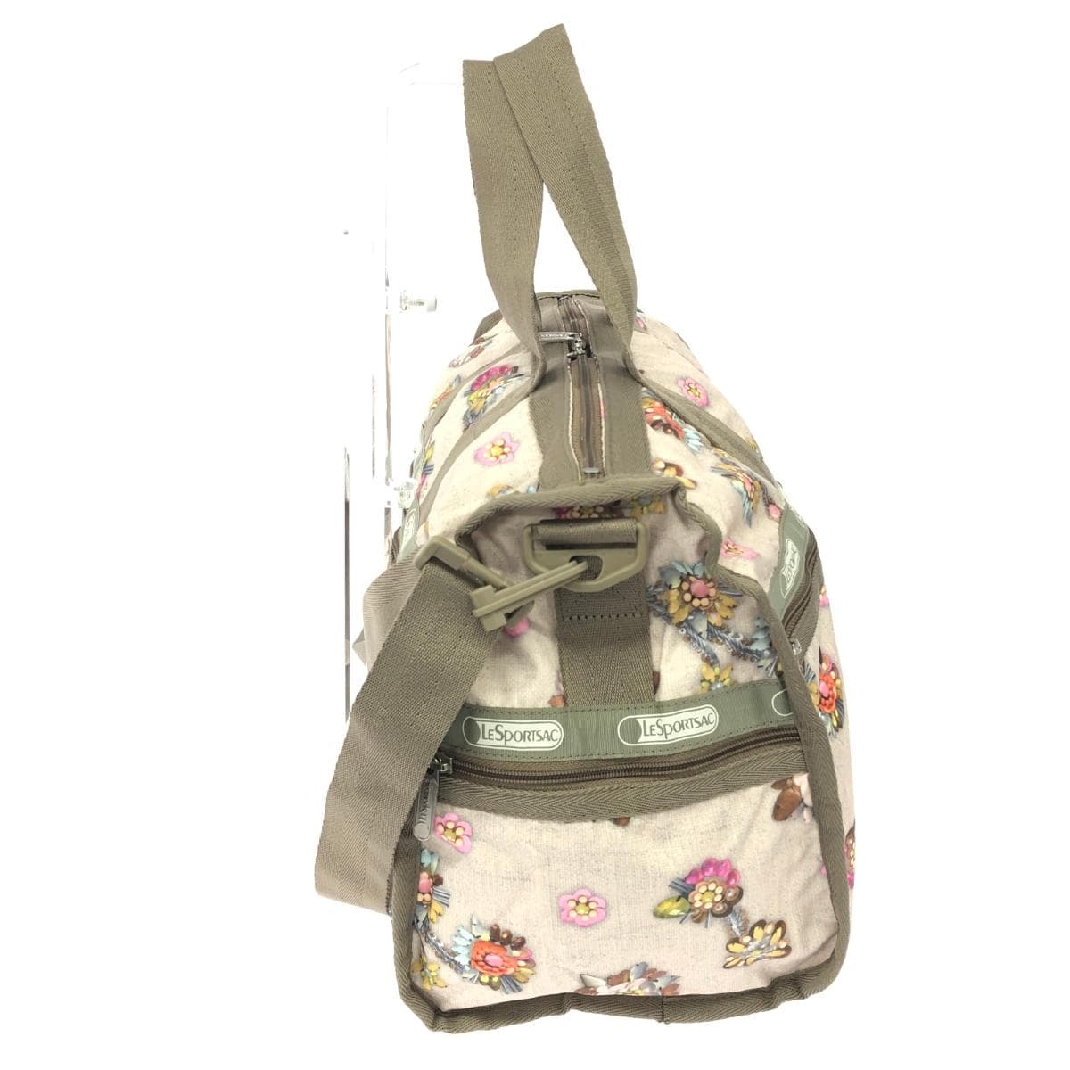 LeSportsac 2WAY Boston bag in excellent condition, jewel pattern/nylon, beige, for women 2