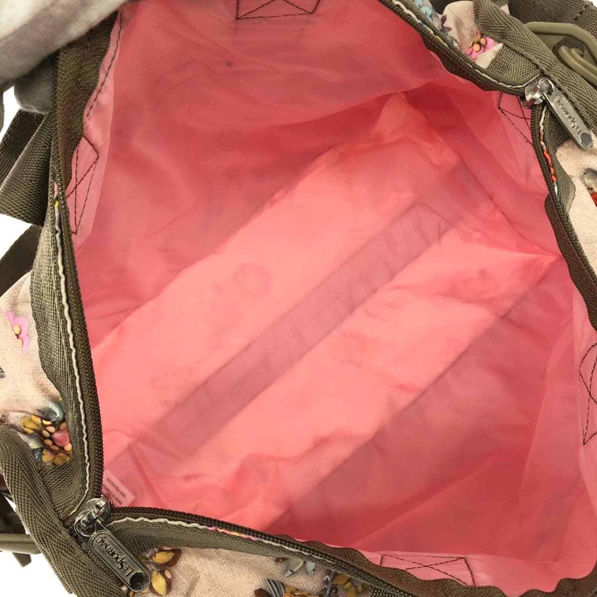 LeSportsac 2WAY Boston bag in excellent condition, jewel pattern/nylon, beige, for women 7