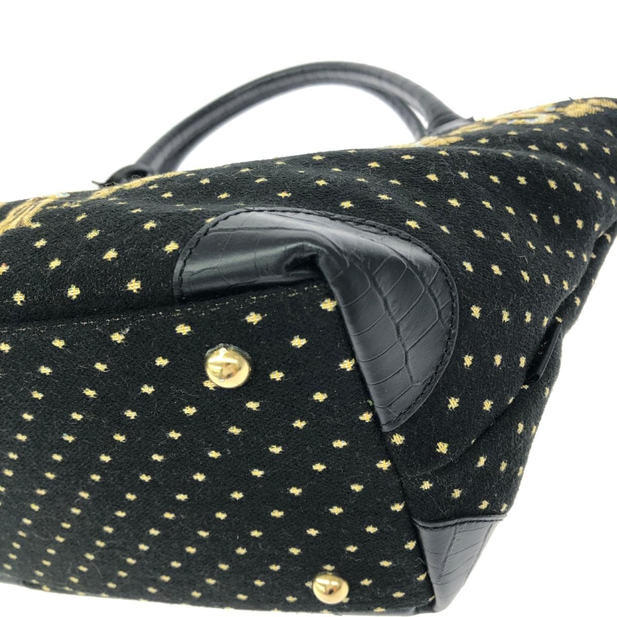 Think Bee tote bag in excellent condition, featuring nuts/berries/beads/sequins/Tapestry weave, black, for ladies 8