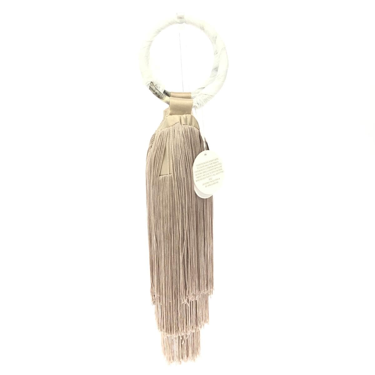 FARRAHSLOANE Farrah & Sloane Handbag Unused Item Fringe/Circle Handle Beige Women's 2