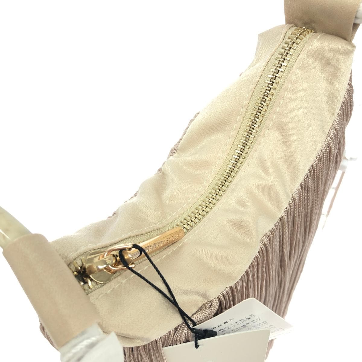 FARRAHSLOANE Farrah & Sloane Handbag Unused Item Fringe/Circle Handle Beige Women's 3