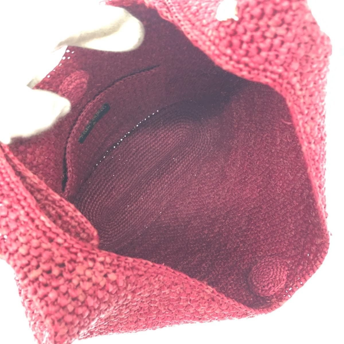 Helen Kaminski shoulder bag in good condition, raffia, bordeaux, ladies 5