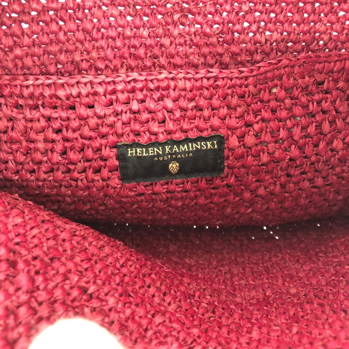 Helen Kaminski shoulder bag in good condition, raffia, bordeaux, ladies 7