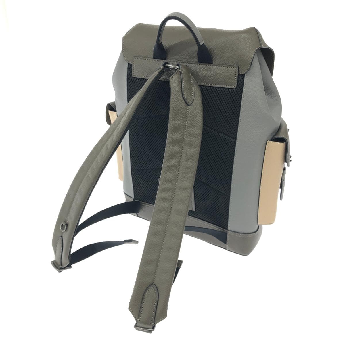 COACH Hudson/Rucksack Good Condition Leather D2021-2390 Gray/Khaki Unisex 3