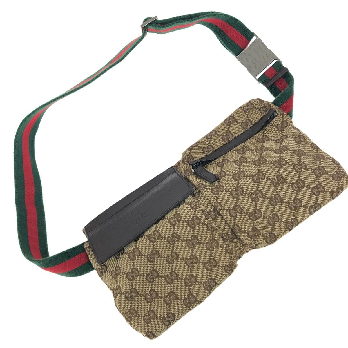 GUCCI Gucci Waist Bag Sherry Line/GG Canvas 28566 Beige Unisex 2