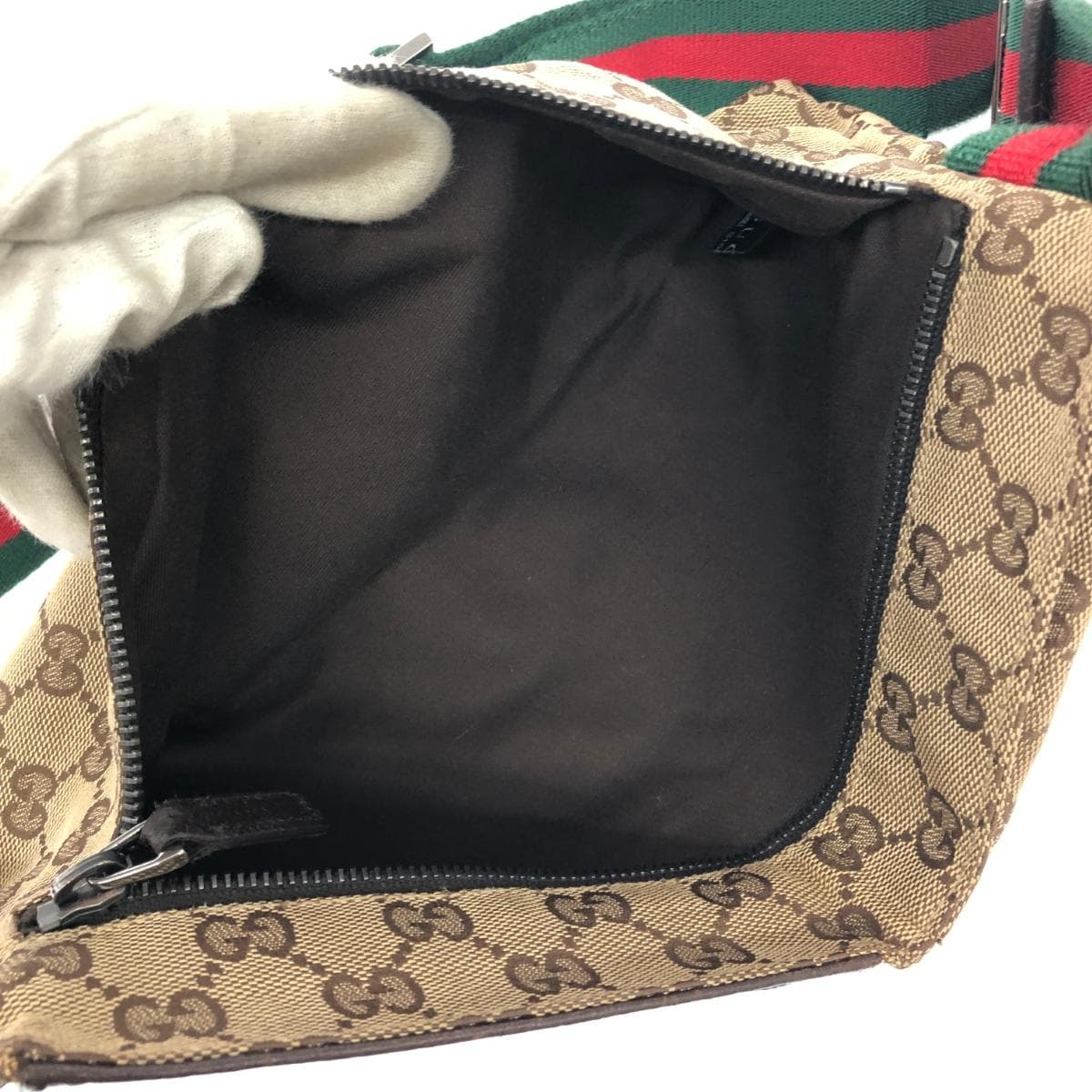 GUCCI Gucci Waist Bag Sherry Line/GG Canvas 28566 Beige Unisex 5