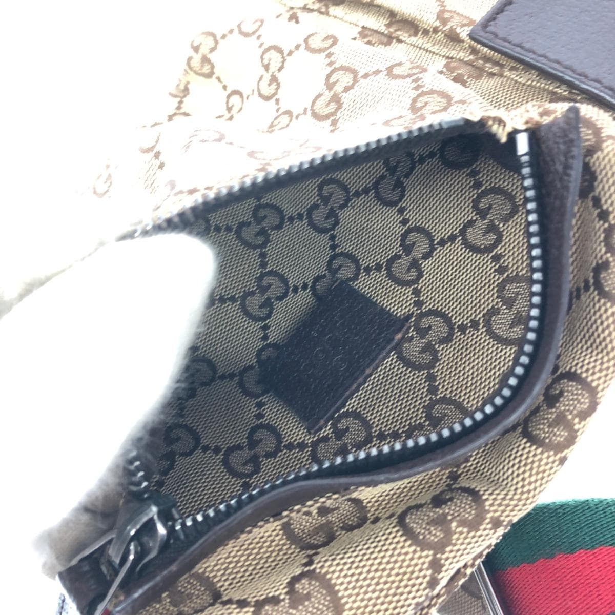 GUCCI Gucci Waist Bag Sherry Line/GG Canvas 28566 Beige Unisex 6