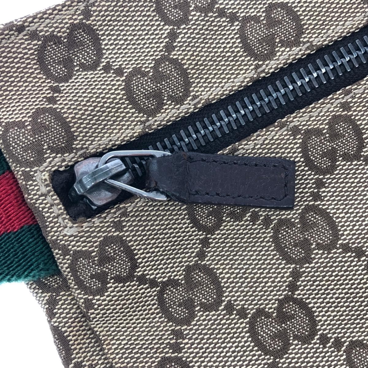 GUCCI Gucci Waist Bag Sherry Line/GG Canvas 28566 Beige Unisex 8