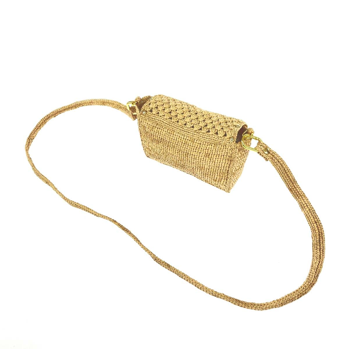 SANABEY Sanabe Paris Shoulder Bag Rafia/Woven Bag Studs Beige Women's 3