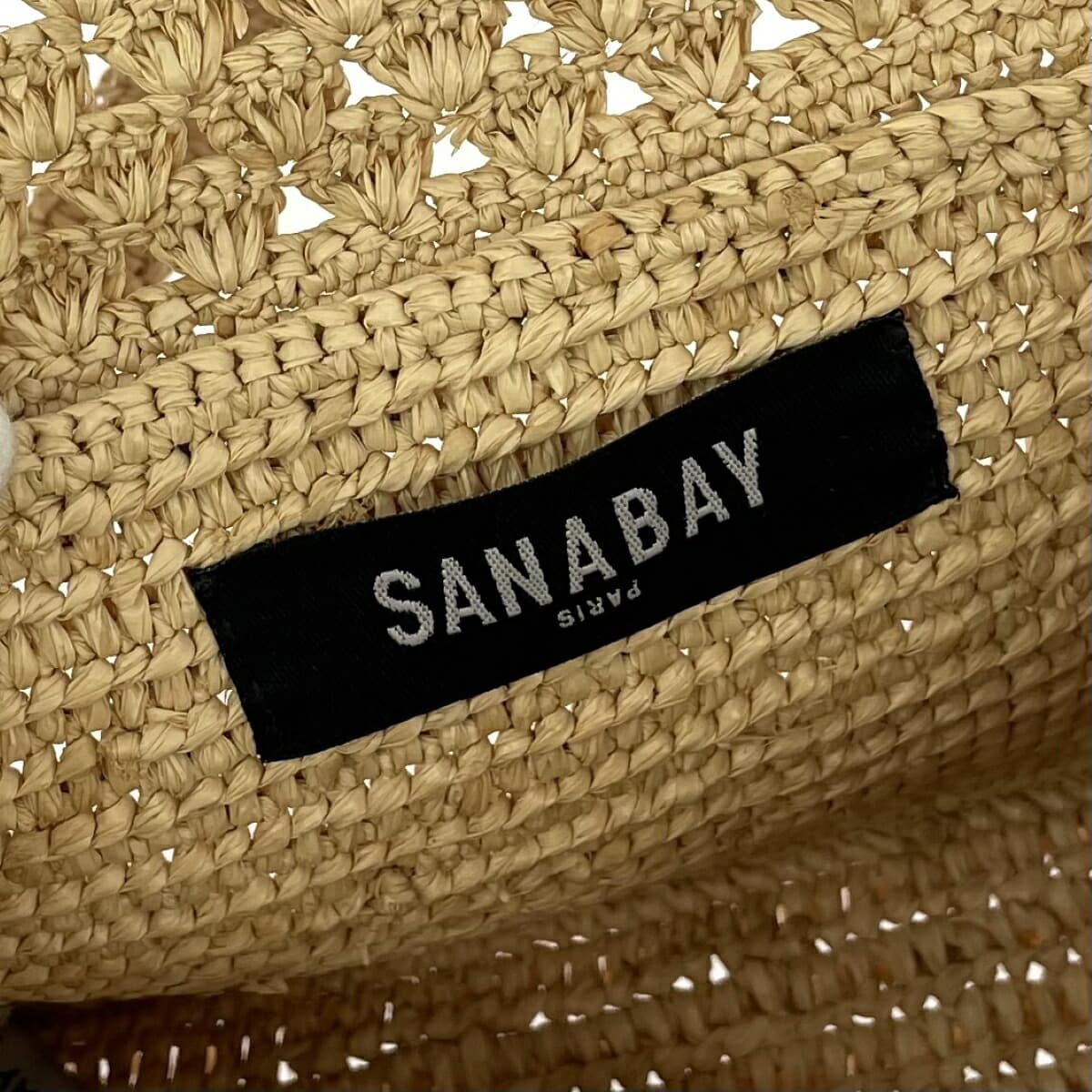 SANABEY Sanabe Paris Shoulder Bag Rafia/Woven Bag Studs Beige Women's 6