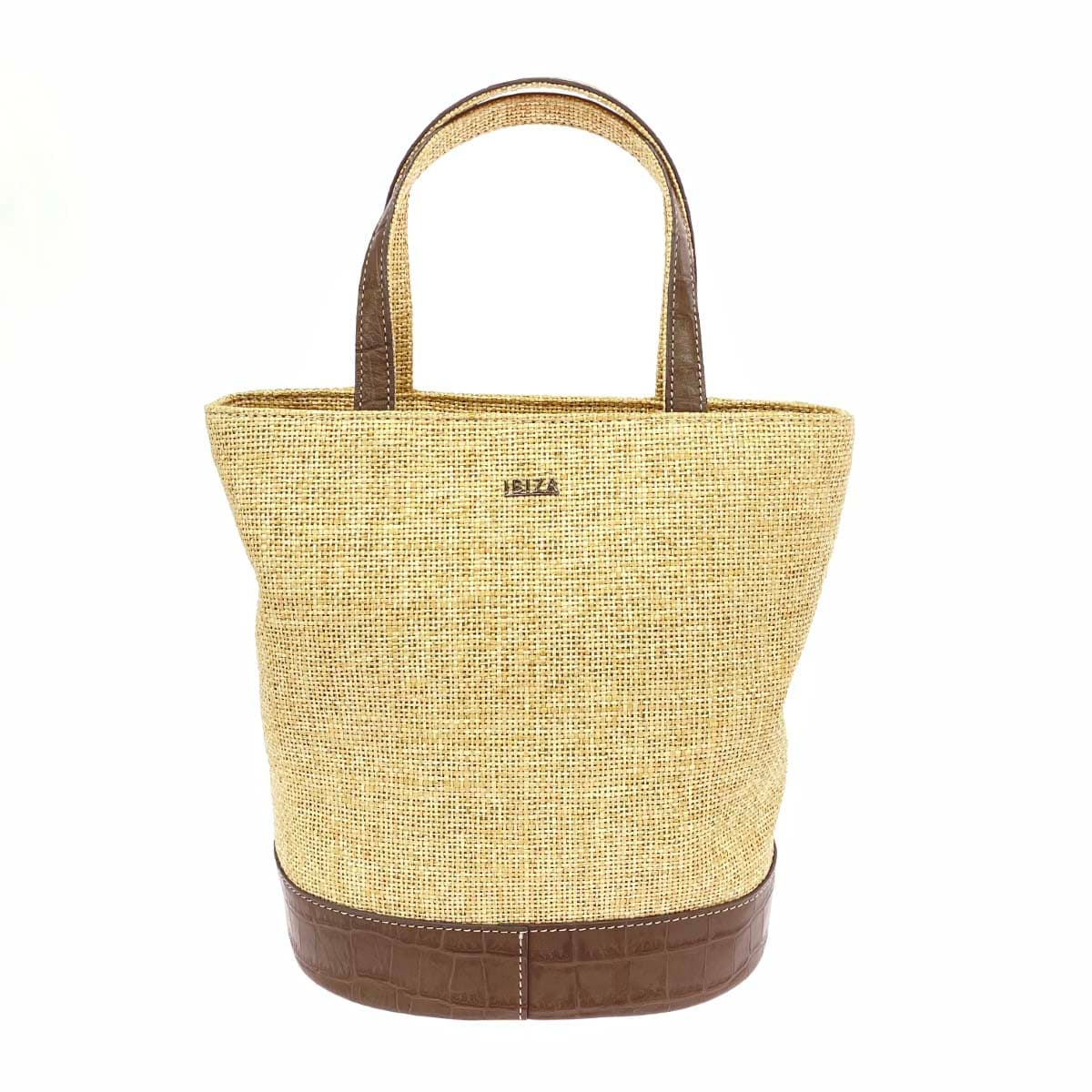 IBIZA Ibiza Mini Tote Bag Excellent Condition Raffia Grayish Beige / Beige Women's