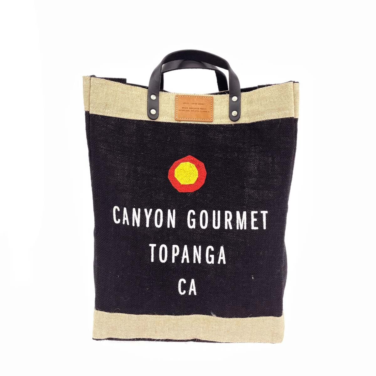 Apolis×CANYON GOURMET Tote Bag in Excellent Condition, Made of Hemp and Jute, Black/Beige, Men's