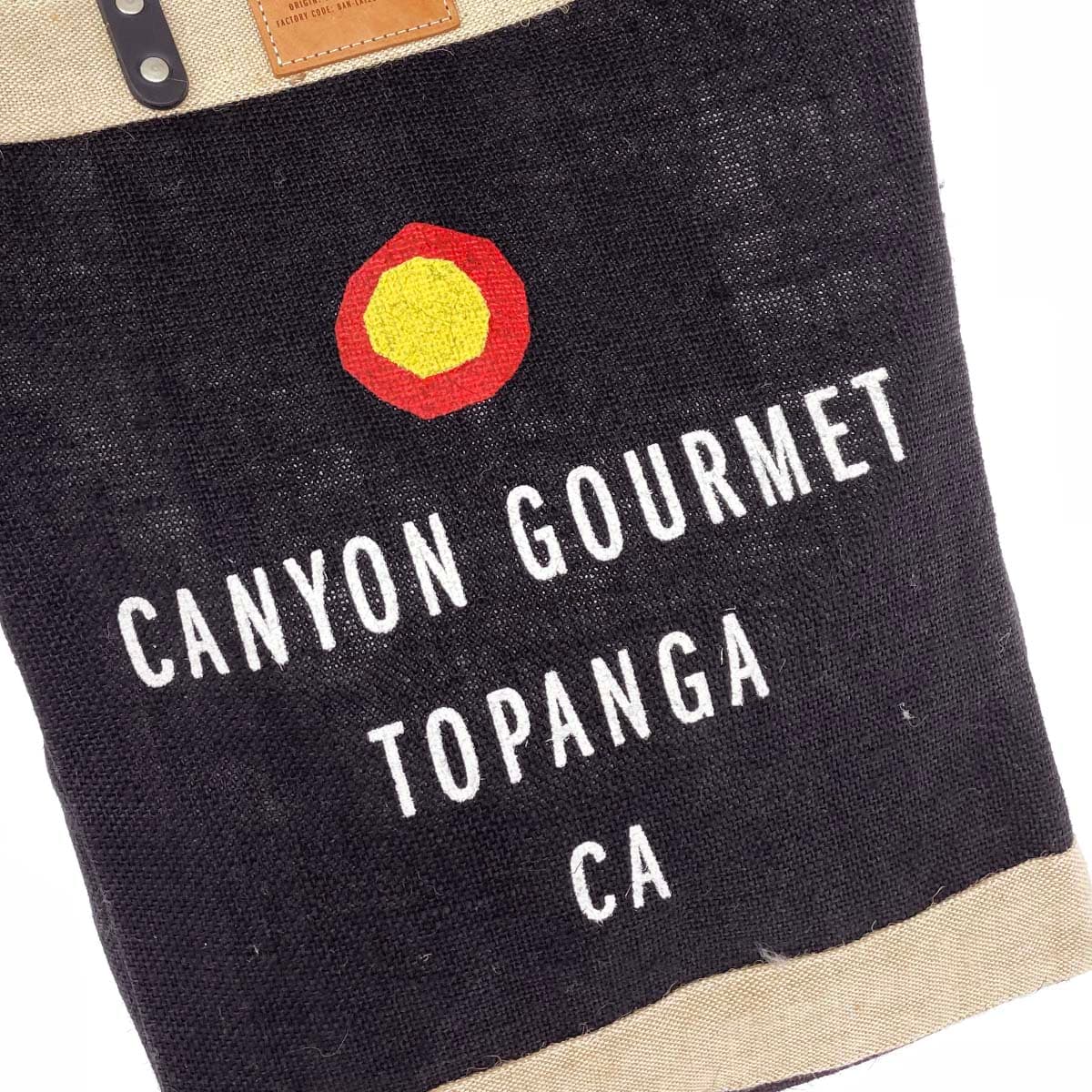 Apolis×CANYON GOURMET Tote Bag in Excellent Condition, Made of Hemp and Jute, Black/Beige, Men's 5