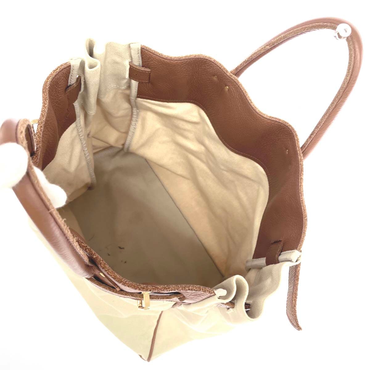 YOUNG & OLSEN The DRYGOODS STORE Young and Olsen / Tote Bag Good Condition Canvas × Leather Brown Ladies 4