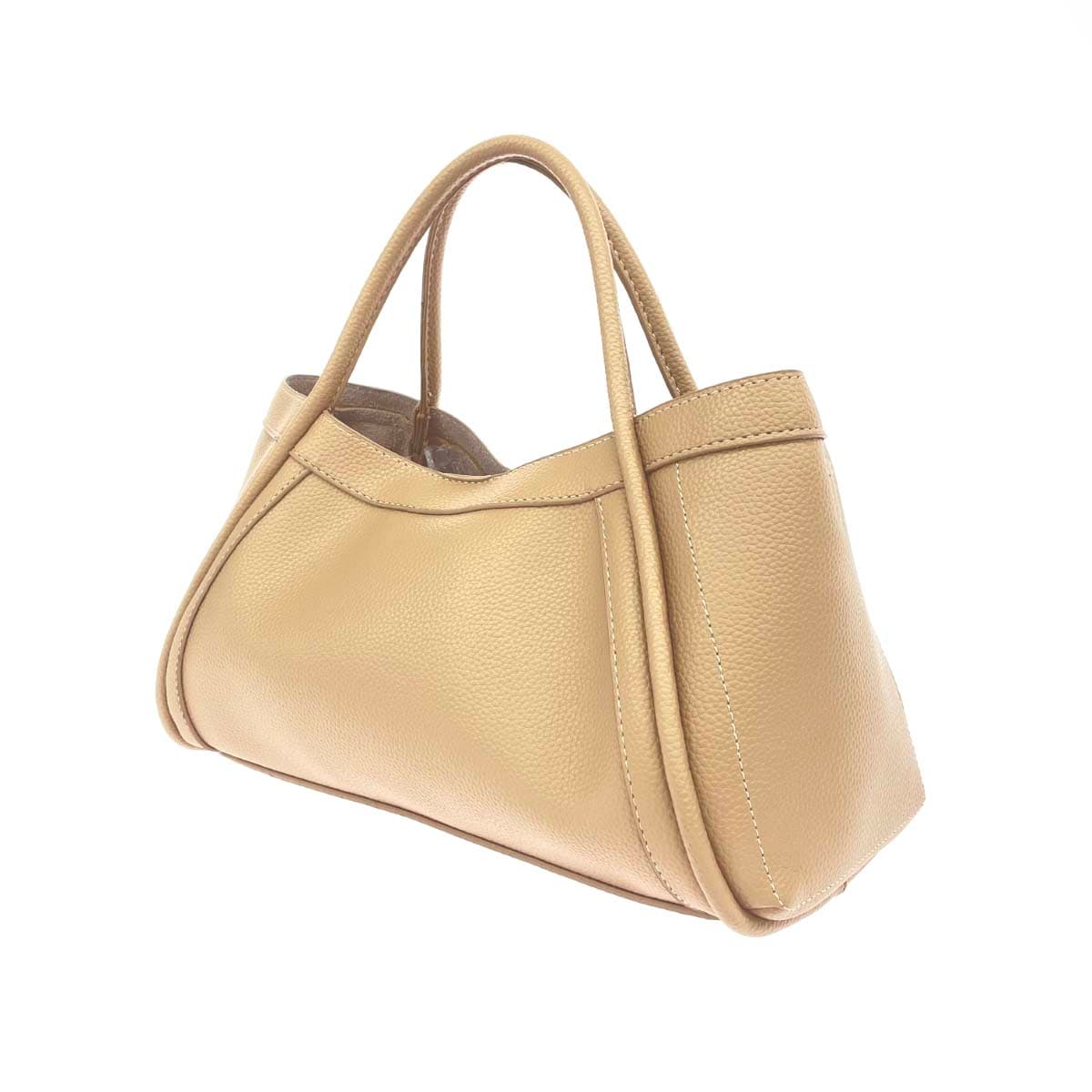 BarcosBlue Balcos Blue 2WAY Tote Bag PU Leather Beige Women's 3