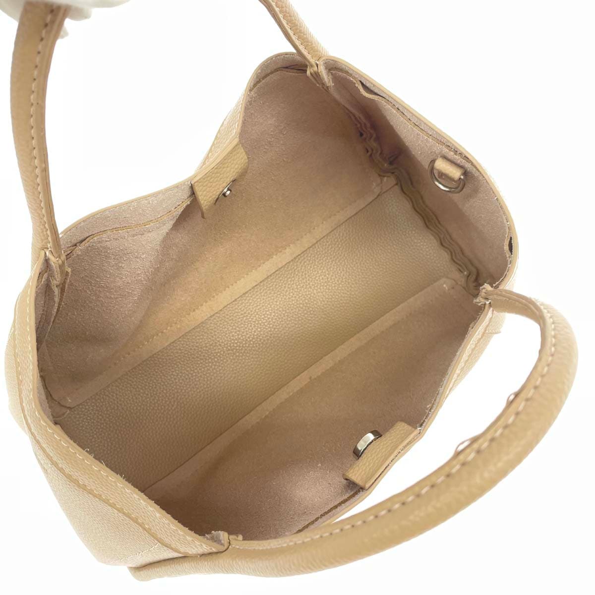 BarcosBlue Balcos Blue 2WAY Tote Bag PU Leather Beige Women's 4