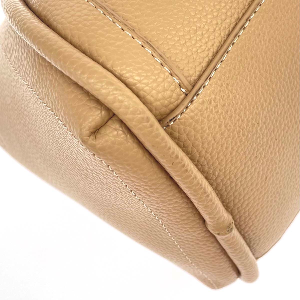 BarcosBlue Balcos Blue 2WAY Tote Bag PU Leather Beige Women's 6