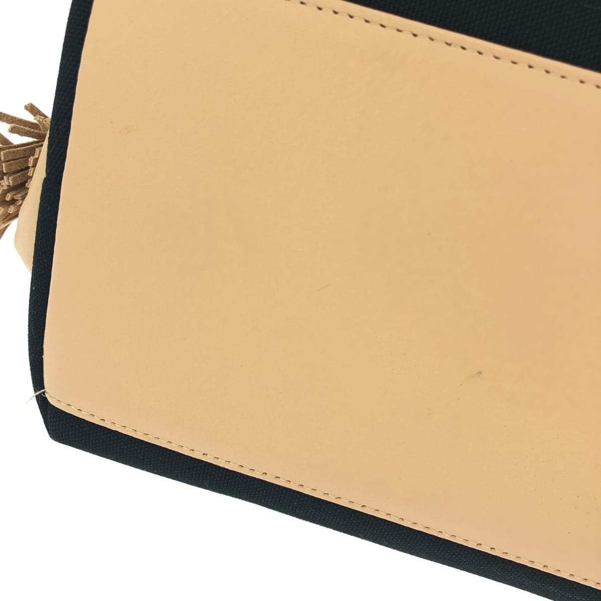 Ginza Kanematsu Tote Bag Tassel Nylon × Leather Black Ladies 10