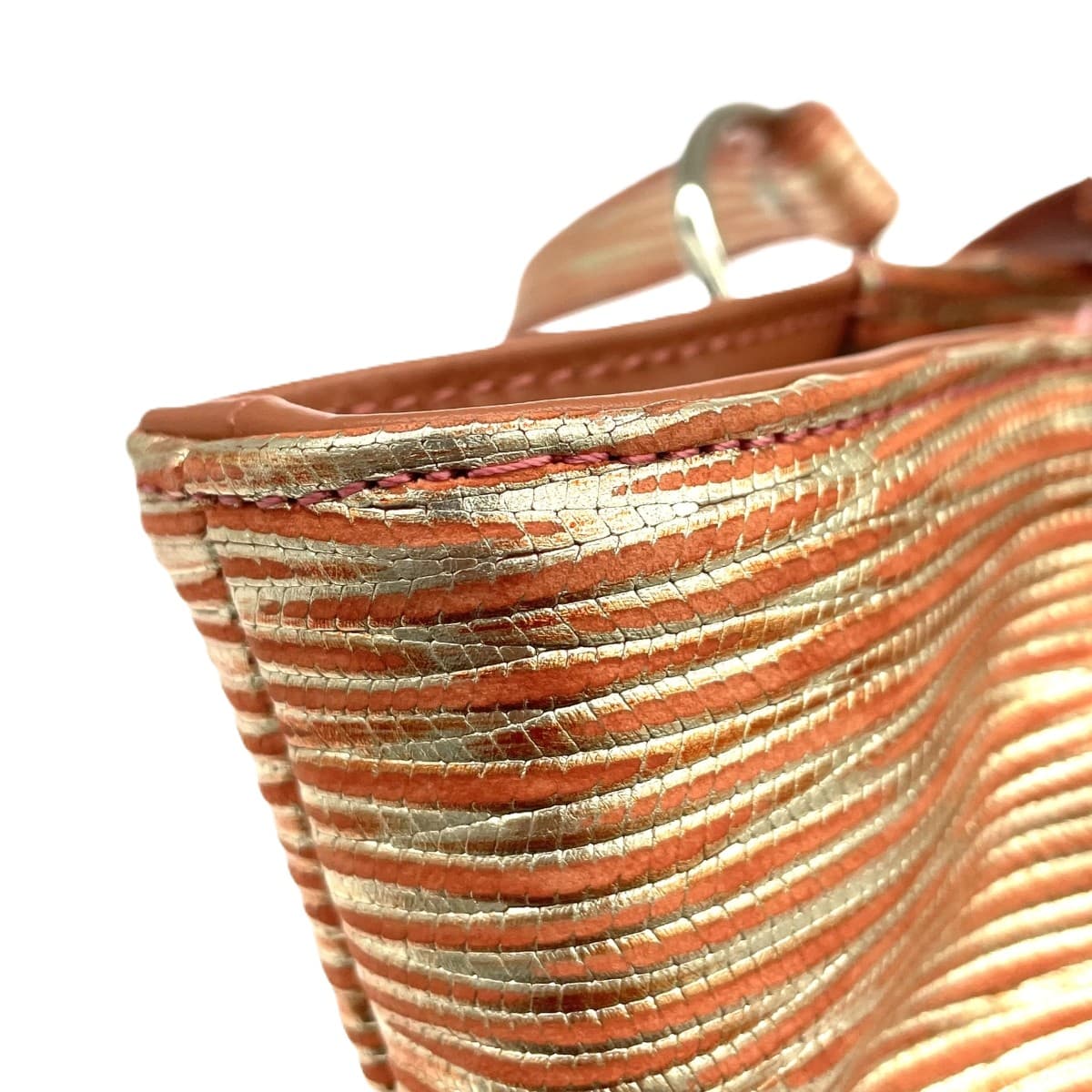 MADERA Madera Madera/Tote Bag Good Condition Embossed/Leather Orange Ladies 5