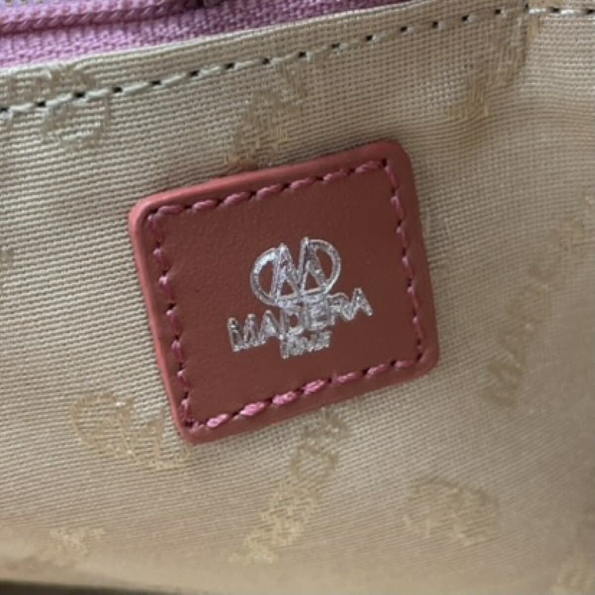 MADERA Madera Madera/Tote Bag Good Condition Embossed/Leather Orange Ladies 7