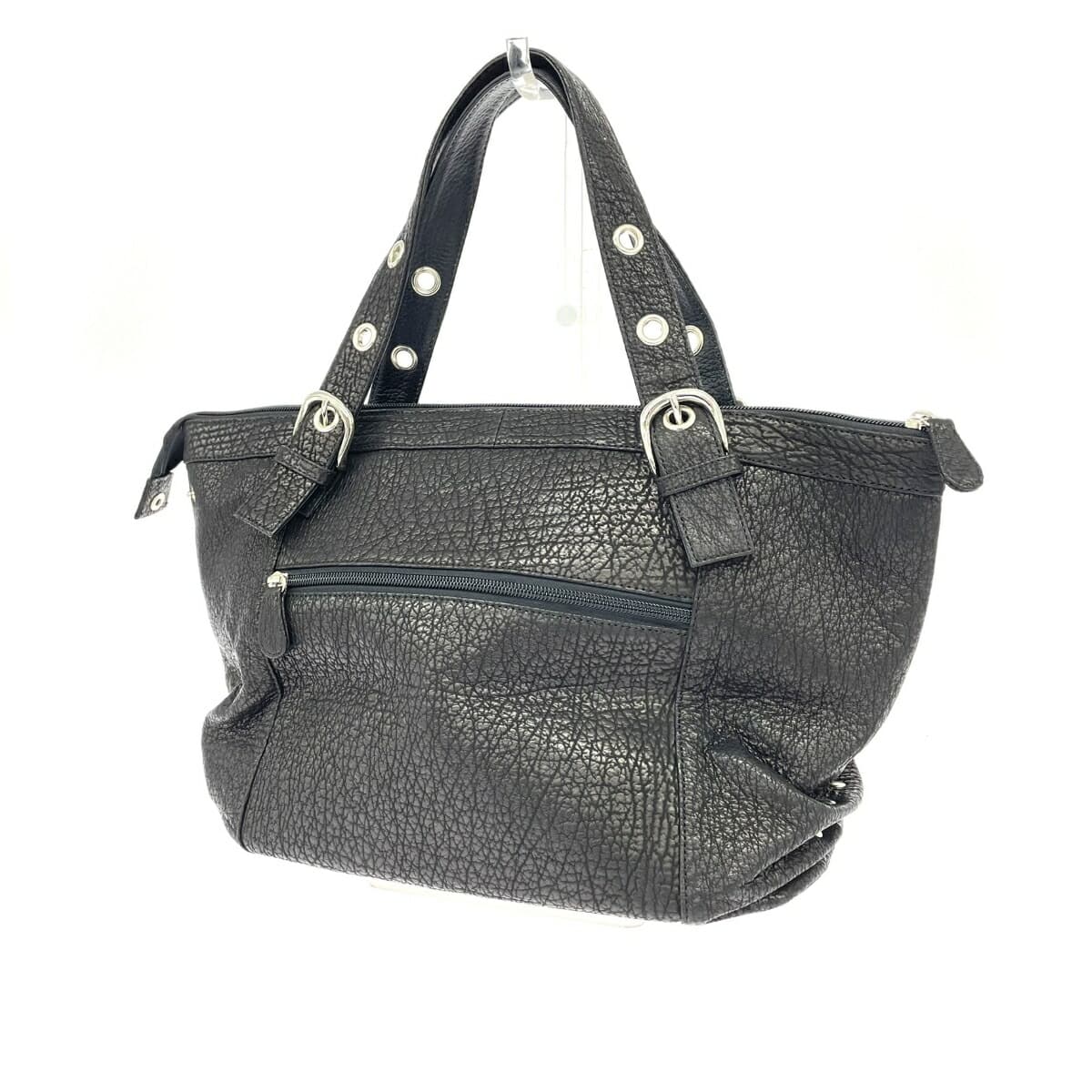 Sharkskin tote bag JRA certified / exotic leather Black ladies 3