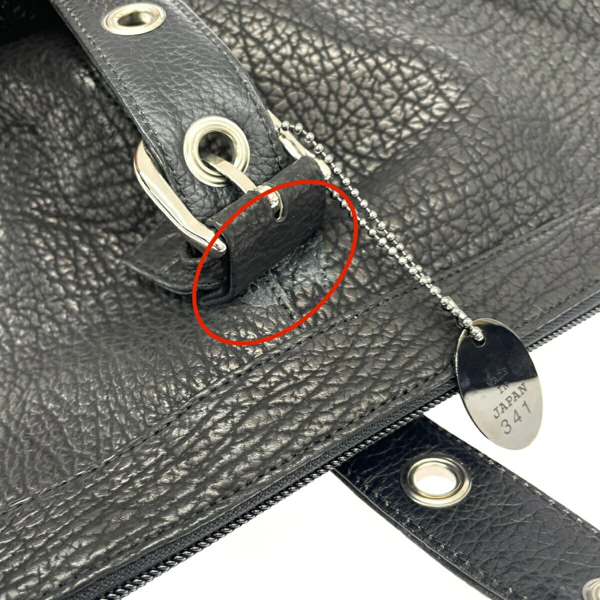 Sharkskin tote bag JRA certified / exotic leather Black ladies 7