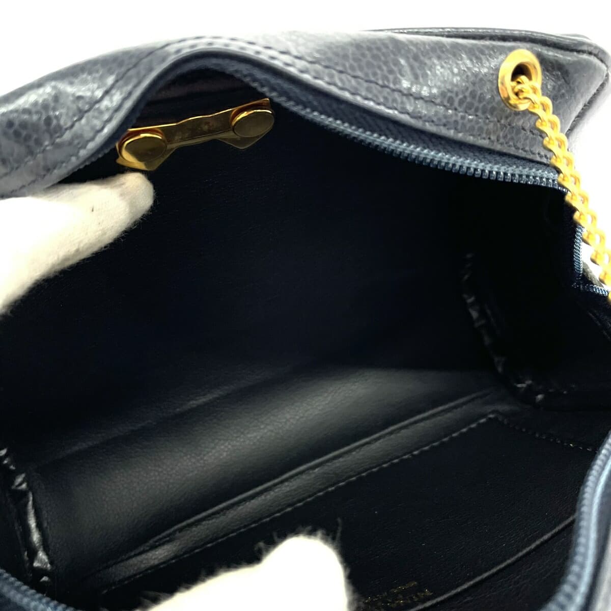 NINA RICCI Chain Mini Shoulder Bag NR Ribbon/PVC Navy Women's 5