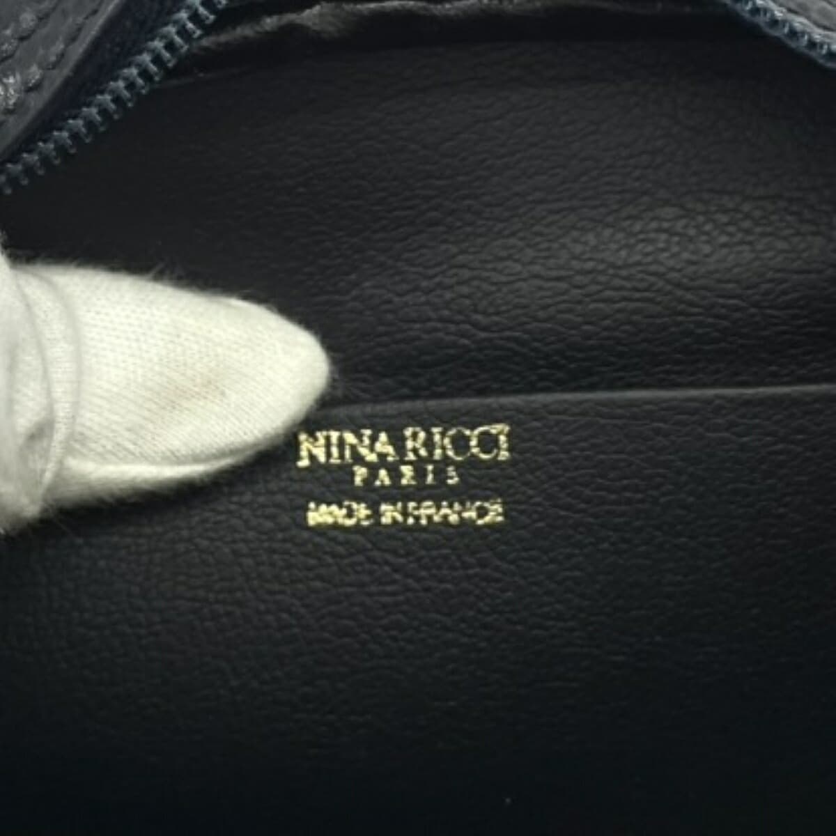 NINA RICCI Chain Mini Shoulder Bag NR Ribbon/PVC Navy Women's 6