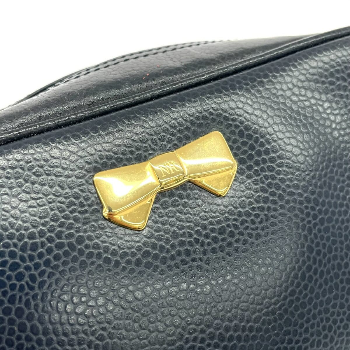 NINA RICCI Chain Mini Shoulder Bag NR Ribbon/PVC Navy Women's 7