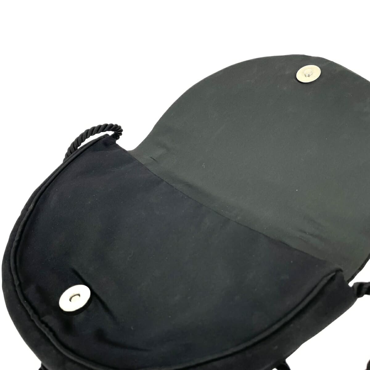 HANAE MORI Shoulder Bag HM Logo/Ribbon/Satin-like Black Ladies 5