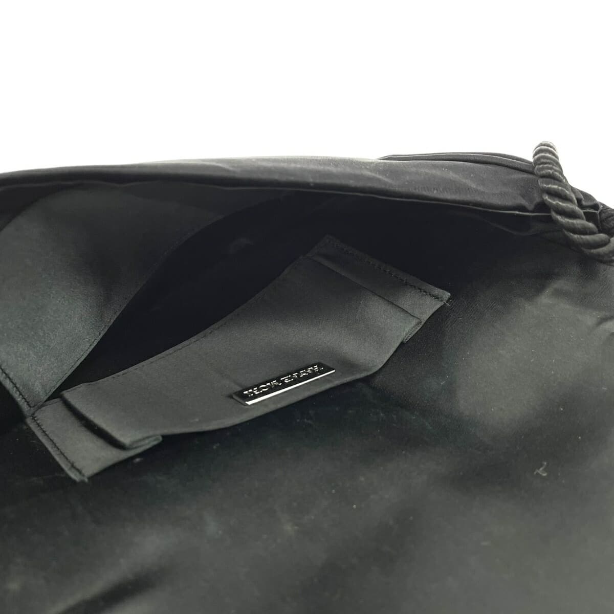 HANAE MORI Shoulder Bag HM Logo/Ribbon/Satin-like Black Ladies 6