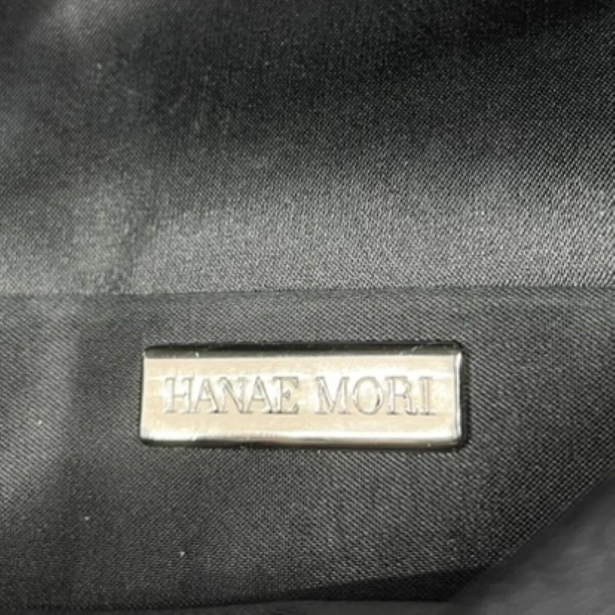 HANAE MORI Shoulder Bag HM Logo/Ribbon/Satin-like Black Ladies 7