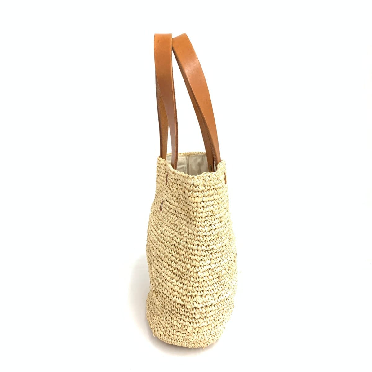 CLEDRAN Cledran Basket Bag Leather Handle Beige Women's 2