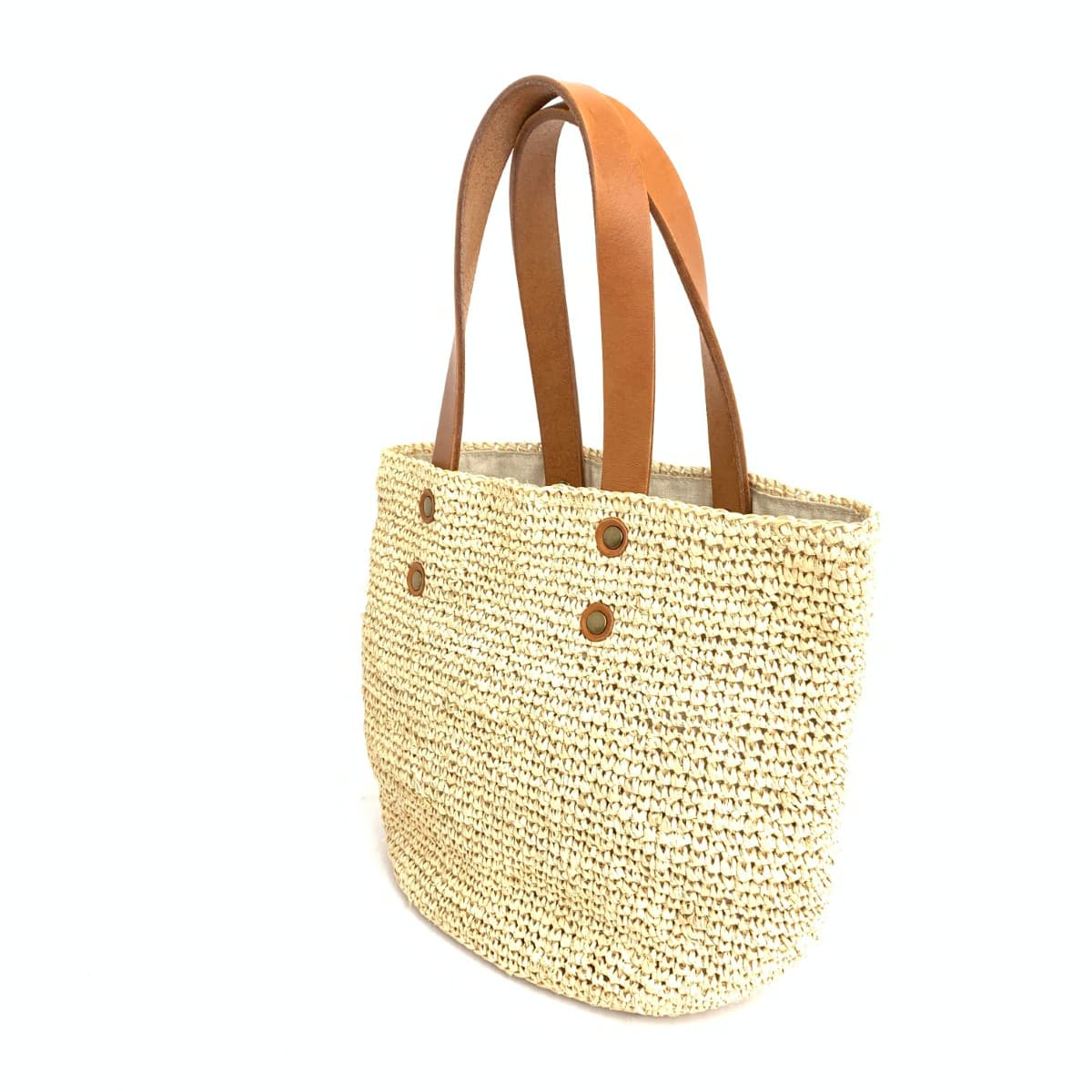 CLEDRAN Cledran Basket Bag Leather Handle Beige Women's 3