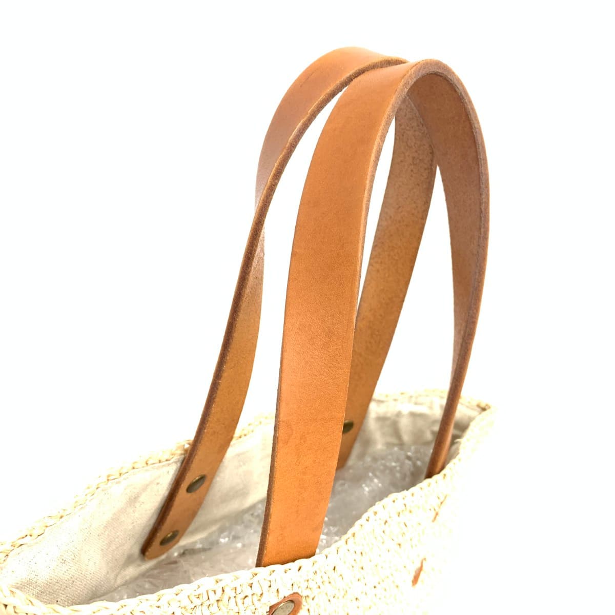 CLEDRAN Cledran Basket Bag Leather Handle Beige Women's 5