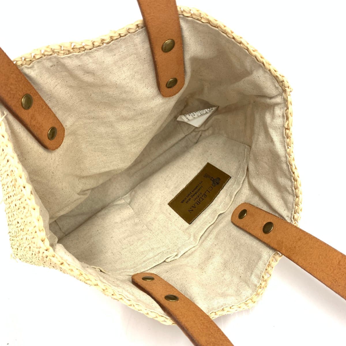 CLEDRAN Cledran Basket Bag Leather Handle Beige Women's 6