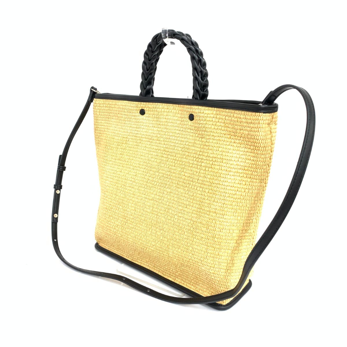 TREASURE TOPKAPI 2WAY Bag Good Condition Woven Handle Beige Ladies 3