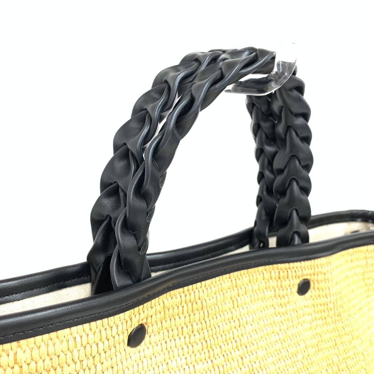 TREASURE TOPKAPI 2WAY Bag Good Condition Woven Handle Beige Ladies 4