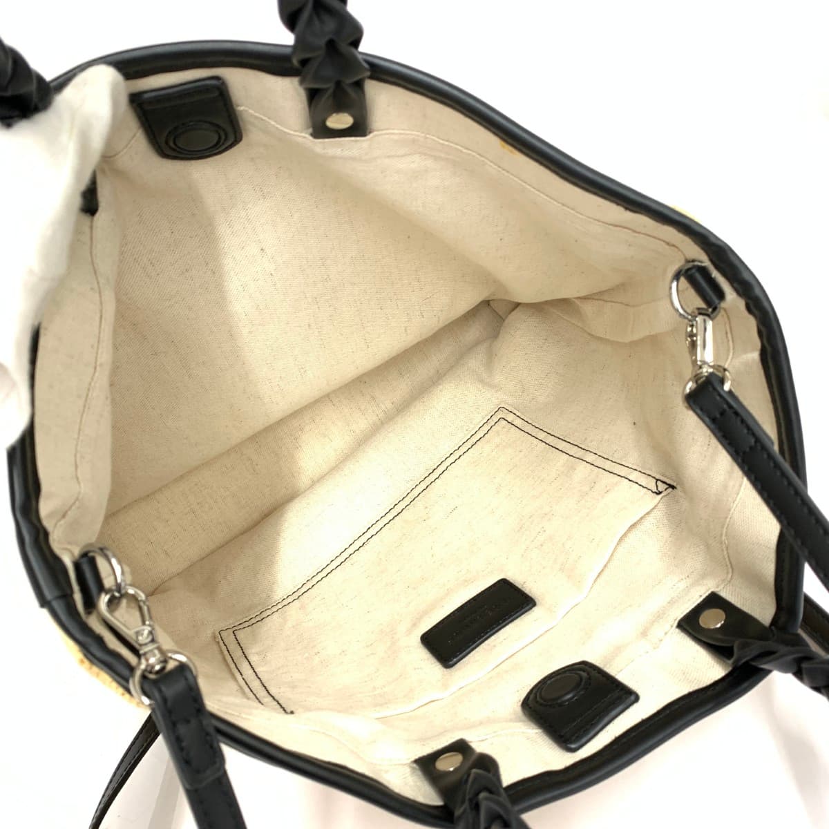 TREASURE TOPKAPI 2WAY Bag Good Condition Woven Handle Beige Ladies 6