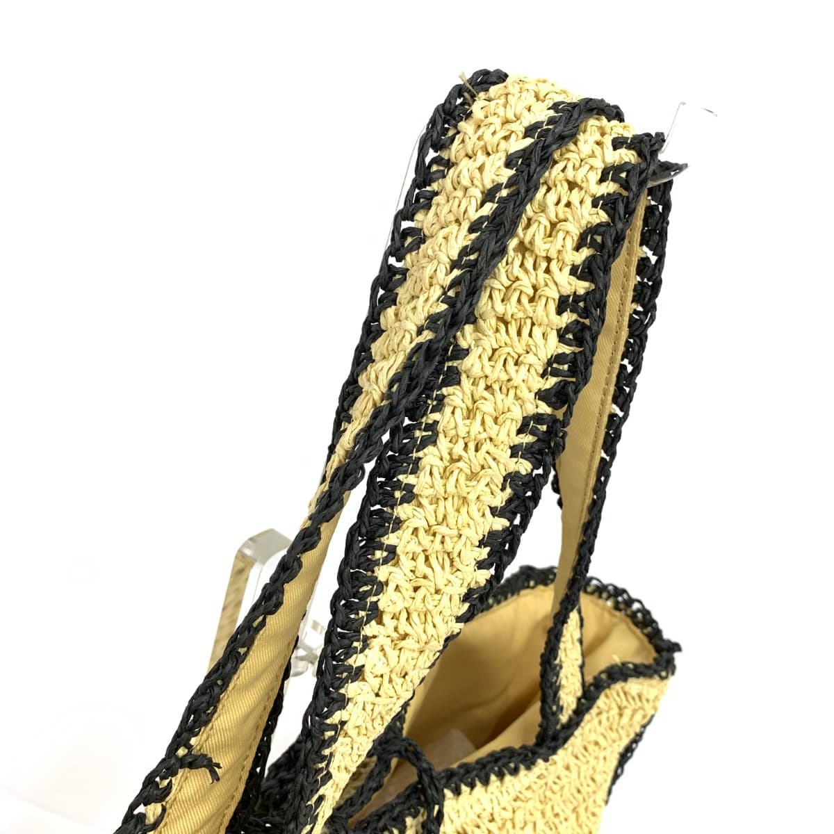 Lily Brown Raffia Tote Basket Bag in Excellent Condition Logo Beige Women's 4