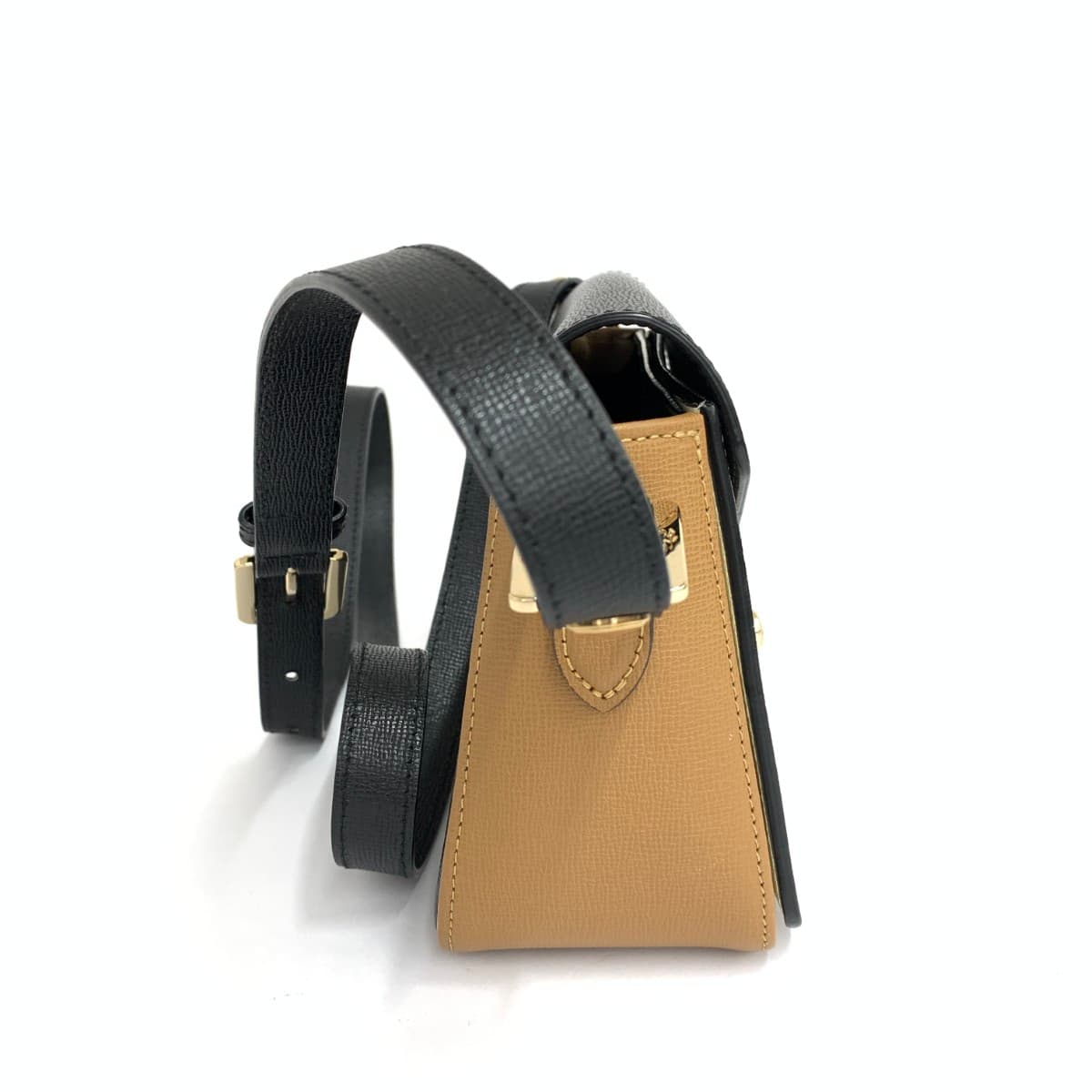 LONGCHAMP Le Pliage Élite in good condition, leather, black/white/brown for women 2