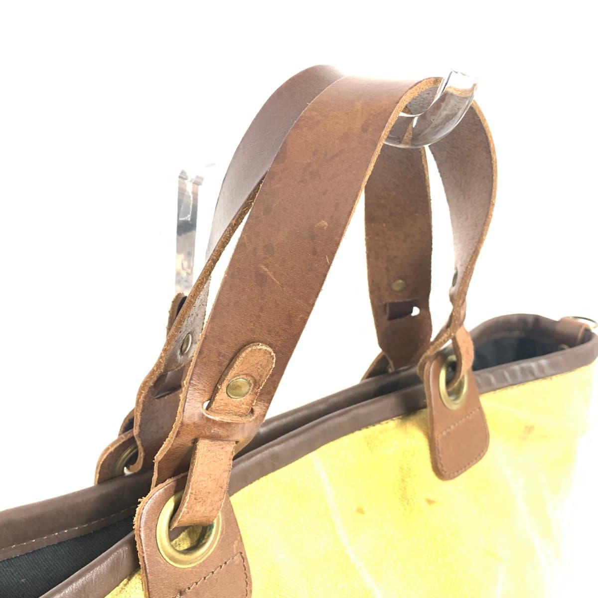 Derekoze Tote Bag Italy Post Office Collection Bag Remake Sequin Suede Yellow Women's 4